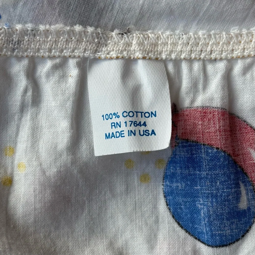 Vintage 1984 Dundee Fitted Mini Crib Sheet Baby Mickey Playground Print Cotton